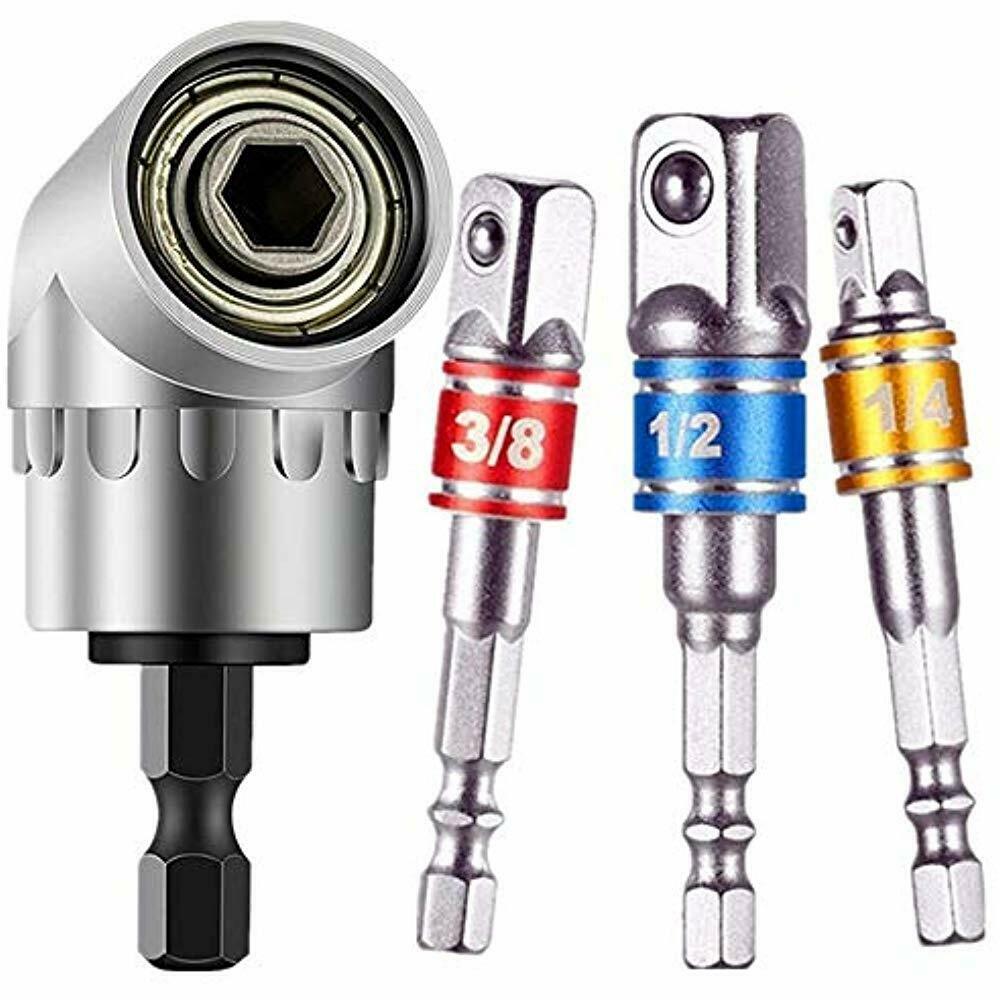 3Pcs 1/4" 3/8" 1/2"Hex Socket Adapter Drill Bits Set,Impact Grade