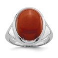 thumbnail image 4 of 925 Sterling Silver Rhodium-plated Red Agate Ring Size 8, 4 of 7