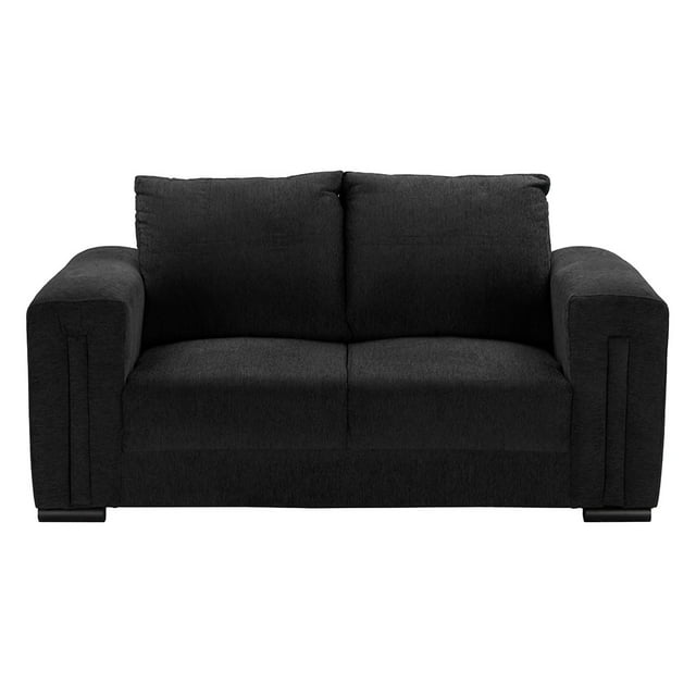 Sofá Love Seat Dicasa Taos 2 Plazas Negro para Sala
