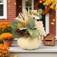 thumbnail image 5 of WHEANG Halloween Pumpkin Artificial Flower Arrangement Realistic Fall Centerpiece (Set Of 3), 5 of 5