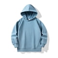 thumbnail image 2 of UAYOTSE Kids Girls Pullover Hoodie Plain Long Sleeve Solid Color Sweatshirt Athletic Shirt with Pockets(Sky Blue,18-24 Months), 2 of 3