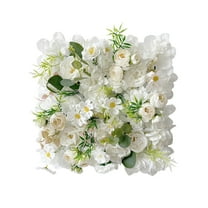 SLYNSHome 1Pcs Artificial Flower Wall Panels Wedding Decorations,White 14x14 inch 3D Silk Floral Backdrop for Wedding Party Indoor Outdoor Decor