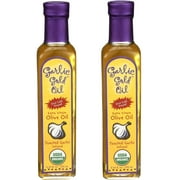 Garlic Gold Premium Certified Organic Extra Virgin Olive Oil Infused with Garlic, Low FODMAP, Garlic Gold (8.44 fl oz) (Pack of 2)
