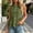 Army Green, variant on Women Sleeveless Round Neck Button Down Ruffle Peplum Blouse Casual Solid Color Top