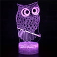 thumbnail image 1 of Luz nocturna LED 3D con forma de búhos y pájaros que cambian de color para niños, 1 of 1