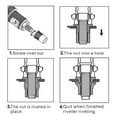 thumbnail image 4 of 2 Piece Stainless Hand Riveter Tool Rivet Nut Mandrels Black SM SunniMix none, 4 of 4