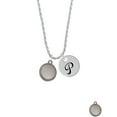 thumbnail image 2 of Delight Jewelry Stainless Steel Disc with Border Silvertone Script Initial Disc - P - Charm Necklace, 20"+3", 2 of 4