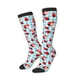 thumbnail image 2 of Daiia Sports Socks Flowers and Lady Bugs Printed Novelty Crew Socks for Men Women Knee High Socks Cotton Socks Soft & Breathable Support Unisex Socks, 2 of 9