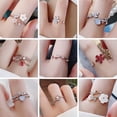 thumbnail image 2 of New Fashion Crystal Zircon Rings Sweet Flower Leaf Butterfly Adjustable Open Rings Female Wedding Engagement Jewelry Gift, 2 of 7