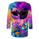 thumbnail image 5 of Tejiojio 3/4 Length Sleeve Women Tops Carnival Crew Neck Dressy Loose Fit Blouses Casual Summer T Shirts, 5 of 5