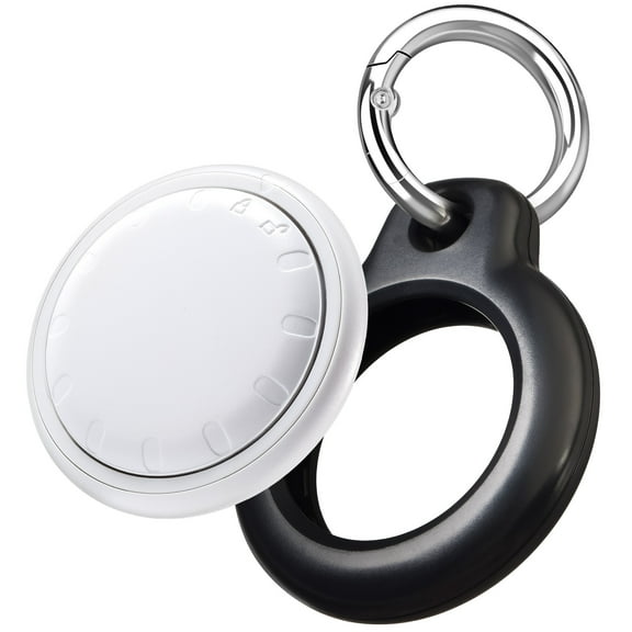 UOWNMI Key Finder, Item Locator, Works with Apple Find My (iOS Only), 1PCS Luggage Tracker with 1PCS Water- resistant Case Keychain, Air Tracker for Suitcases, Wallets, Backpack