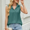 thumbnail image 7 of Womens Tank Tops 2025 Loose Fit Casual V Neck Shirts Flowy Sleeveless Summer Tops Green L, 7 of 7