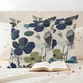 thumbnail image 3 of Navy Blue Green Floral Outdoor Waterproof Pillow Covers, Vintage Botanical Leaves Decorative Square Throw Pillowcase Sofa Cushion Sham for Patio/Couch/Chair, 24"x24" 2 Pack, 3 of 8