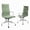 Green-High Back, variant on Cottinch Ribbed Genuine Leather Office Chair, High Back Executive Conference Chair Adjustable Ergonomic Computer Chair Green 1PC