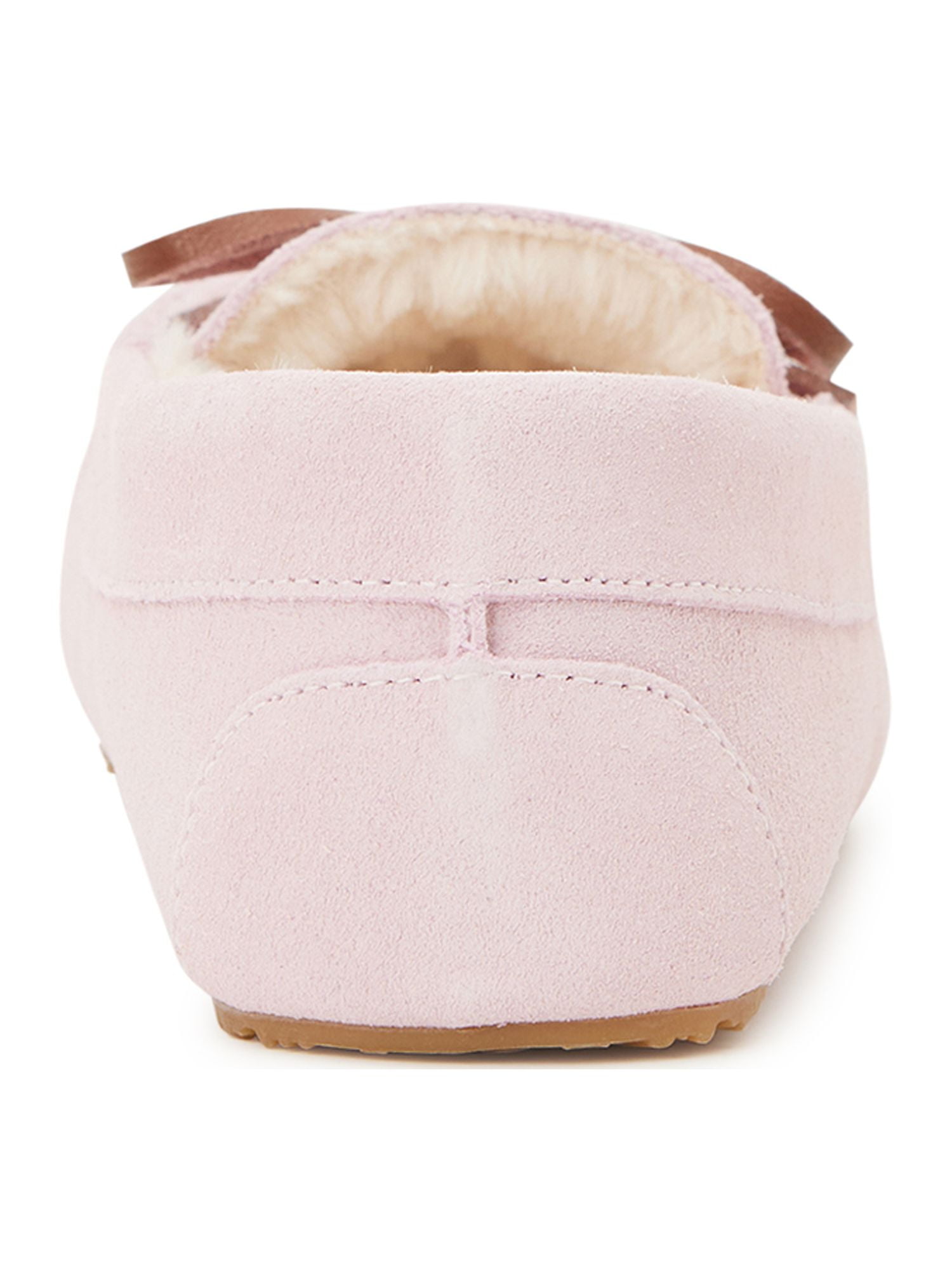 Joyspun Women's Suede Moccasin Slippers, Wide Width Available