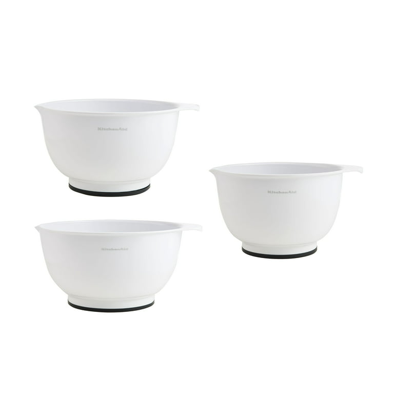 Fingerhut - KitchenAid Classic Solid Mixing Bowls - Set of 3, White