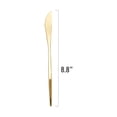 thumbnail image 3 of Smarty 8.8" Shiny Gold Moderno Disposable Plastic Dinner Knives 240ct, 3 of 4