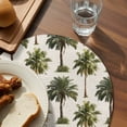 thumbnail image 3 of Date Palm Trees Round 15 Inch Placemats Set of 8, Retro Summer Tropical Trees Plants Beige HeatResistant Non Slip Place Mats for Dining Table, Wipeable Braided Kitchen Table Mats for Housewarming, 3 of 9