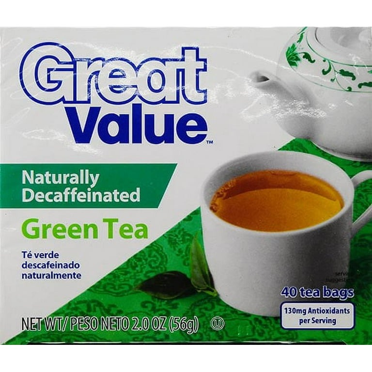 Great Value Decaffeinated Green Tea, Tea Bags, Oz, 40 Count, 55 OFF