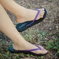 thumbnail image 6 of HUGGOES Ebony Natural Rubber Comfort Flip Flops for Women - Black/Purple, 6 of 9