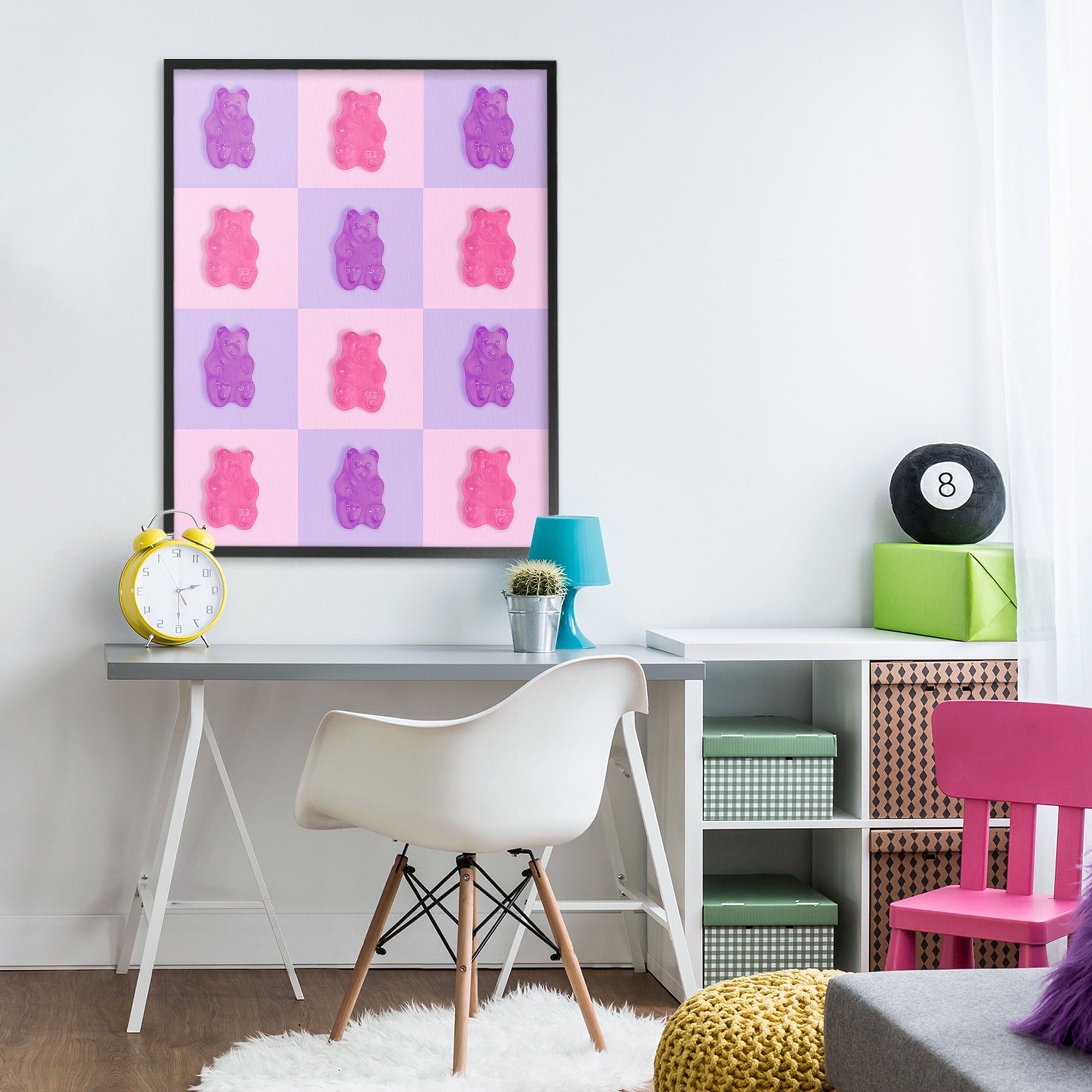 Stupell Industries Pink & Lilac Candy Bears Black Framed Giclee Art, design by LISH Creative