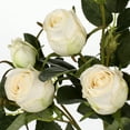 3Pcs Artificial Rose Bud Silk Flowers Bush 21" Long Artificial Flower Realistic for Wedding