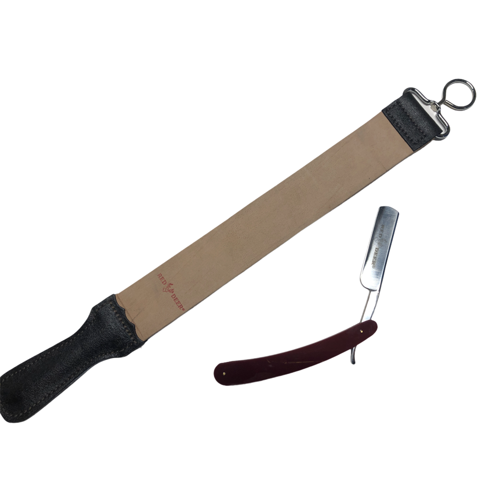 The Best Dark Purple Reusable Straight Razor with Leather Strop 2 Piece
