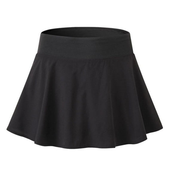 Gbsyewxs Womens Skirts Mini Skirt Solid Color Elastic Waist Pleated Soft Sports Tennis Summer Women'S Skirts Black