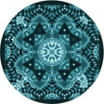 thumbnail image 1 of Ahgly Company Indoor Square Patterned Dark Turquoise Green Area Rugs, 3' Square, 1 of 6