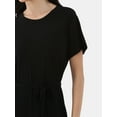 thumbnail image 3 of Time and Tru Women's and Women's Plus Belted Dress with Short Sleeves, Sizes XS-4X, 3 of 4