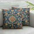 thumbnail image 3 of ONETECH Vintage Floral Pillow Covers Modern Botanical Print Blue Burnt Orange Flower Pattern Decorative Lumbar Throw Pillow Cases Outdoor Farmhouse Decoration for Sofa Couch Bed, 3 of 5