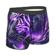 thumbnail image 2 of KLL Purple Pattern White Tiger Men's Cotton Boxer Briefs Underwear-Small, 2 of 8