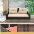 thumbnail image 3 of Dextrus Alloy Steel Hanging Swing Lounge with Cushions, Beige, 3 of 7