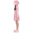 thumbnail image 4 of Pink Ghost Face Halloween Costume, Sparkling Hooded Dress with Mask, Jagged Sleeves Cosplay Outfit Set for Theme Party, 2-Piece, 4 of 6