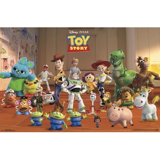 Disney Pixar Toy Story 4 - Woody And Buzz Wall Poster with Wooden