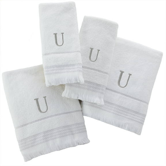 Casual Monogram U 2 Bath & 2 Hand Towel Set