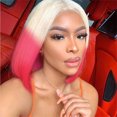 thumbnail image 2 of Xihbxyly Peluca Bob Colorida, Elegante Cabello Sintético Naranja Rosa, Gorra Ajustable Cómoda, Material de Alambre Resistente a Altas Temperaturas, Ideal para Fiestas de Cosplay, Accesorio de Moda pa, 2 of 2
