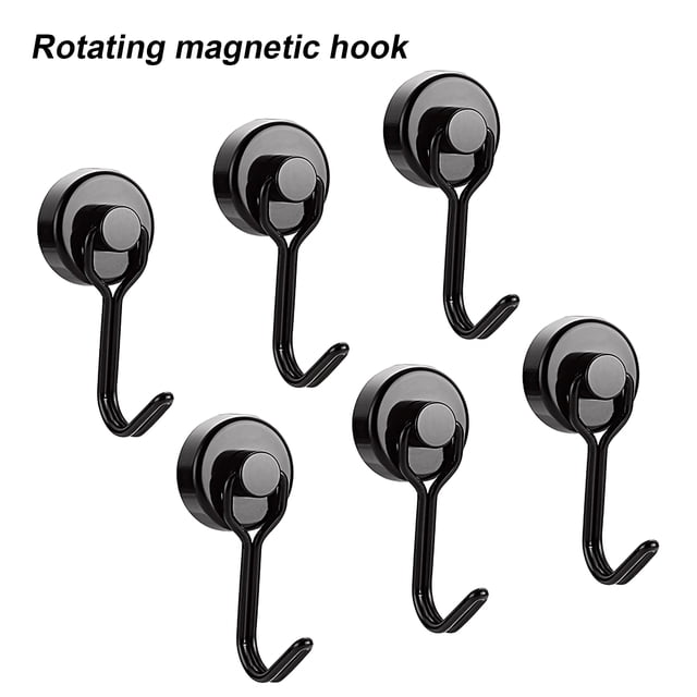 Magnets Hook Rotatable Punch Free Reusable Removable Kitchen 8Kg Pull Refrigerator Magnetic Hanging Hook for Daily Use