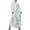 Light Blue, variant on Women's Floral Bohemian Maxi Dress with Balloon Sleeves Tiered Smocked Drawstring 75% Polyester 25% Chiffon Elegant