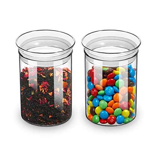 ZENS Glass Canisters Jar with Lid, Airtight Sealed 15 Fluid Ounce Spice