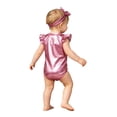 thumbnail image 5 of Hansber 2Pcs Metallic Outfit for Baby Girls Sparkly Romper Toddlers Birthday Party Fancy Dress Up Pink 18-24M, 5 of 7