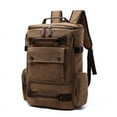thumbnail image 2 of Men's Backpack Vintage Canvas Backpack School Bag Men's Travel Bags Large Capacity Backpack  Laptop Backpack Bag High Qualit (Green), 2 of 7