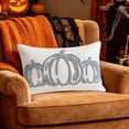 thumbnail image 5 of Btomtd Throw Pillow Covers 12 x 20 Inch, Tufted Embroidered Pumpkin Thanksgiving Fall Cushion Cases, Pillow Covers for Sofa Couch Bedroom, Blue, 5 of 6
