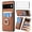 Brown, variant on Phone Case for Google Pixel 6 Pro Wallet Cover with Tempered Glass Screen Protector Slim Ring Stand Credit Card Holder Magnetic Cell Accessories Pixel6Pro Pixel6 XL 6XL Pixle 6Pro 5G Women Men Black