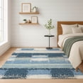 thumbnail image 6 of Addison Rugs Chantille Indoor/Outdoor Transitional Squares Denim Machine Washable Rectangle Rug, 5' x 7'6", 6 of 8