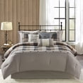 thumbnail image 2 of Madison Park Ridge Ensemble de Literie 7 Pcs en Polyester Imprimé Chevrons Marron, 2 of 16