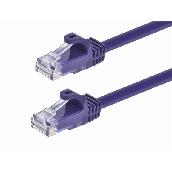 Monoprice Cat6 Ethernet Patch Cable - 0.5 Feet - Purple | Network Internet Cord - RJ45, Stranded, 550Mhz, UTP, Pure Bare Copper Wire, 24AWG - Flexboot Series