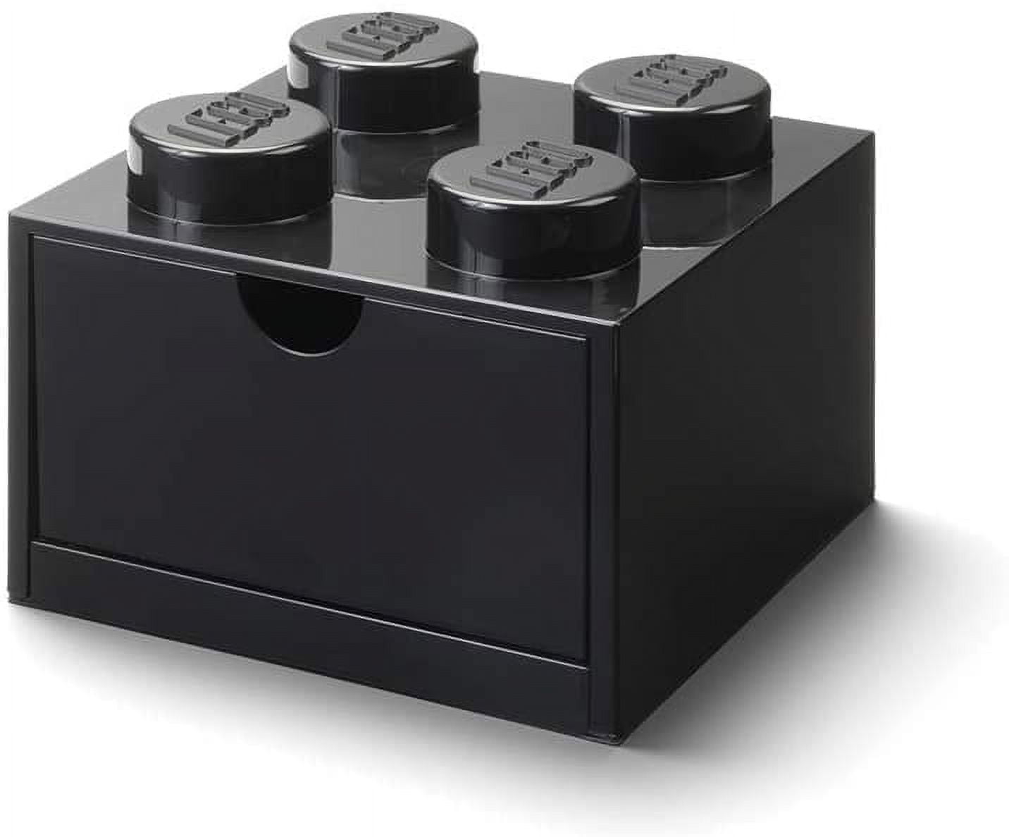 LEGO Desk Drawer Stackable Storage with 4 Knobs, in Black