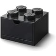 thumbnail image 2 of LEGO Desk Drawer Stackable Storage with 4 Knobs, in Black, 2 of 3