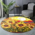thumbnail image 6 of Circle Area Rug, Sunflowers6 Washable Non-Slip Floor Carpet, Soft Rug for Living Room Bedroom Decor 31 Inch, 6 of 6